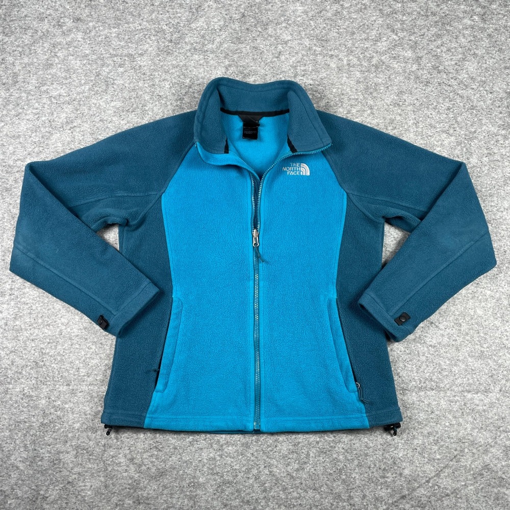 The North Face Fleece Jacket Womens M Blue Full Zip TKA 100 Midweight Outdoor
